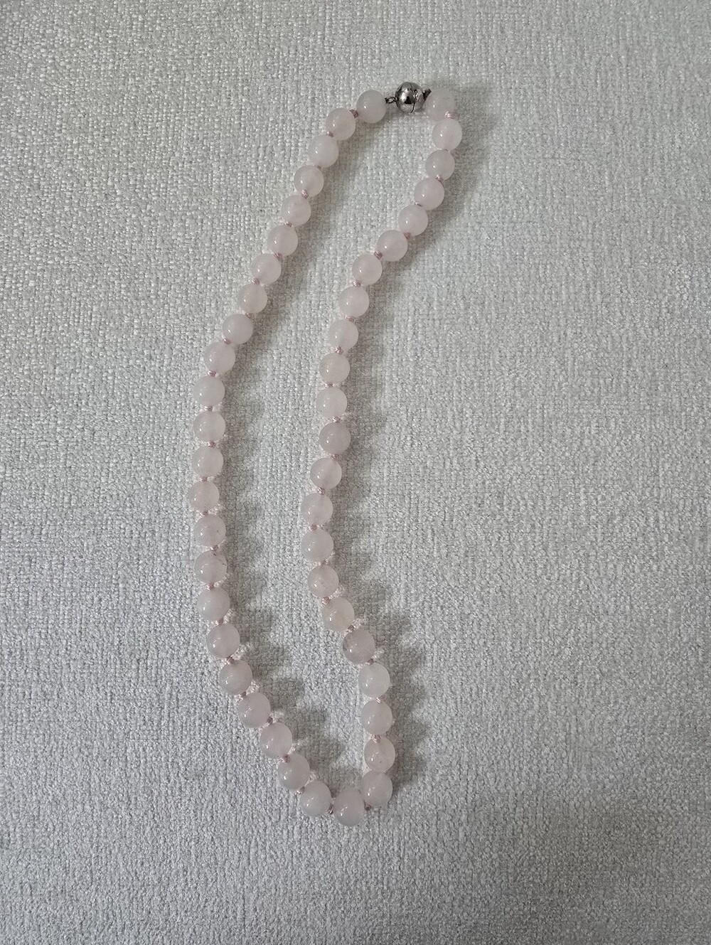 Hand Knotted Rose Quartz Beaded Necklace